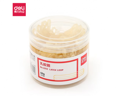 得力3212乳胶圈(微黄)(50g/筒)