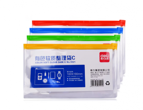 得力5521拉链袋(混)(只) 12只/包