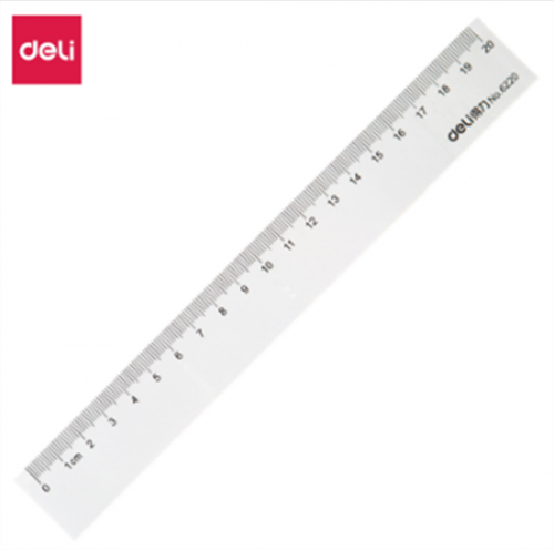 得力(Deli) 6220 直尺 20cm 透明