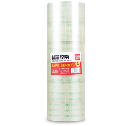 得力 30289 封箱胶带 55mmｘ80m 6卷/筒 （单位：筒）