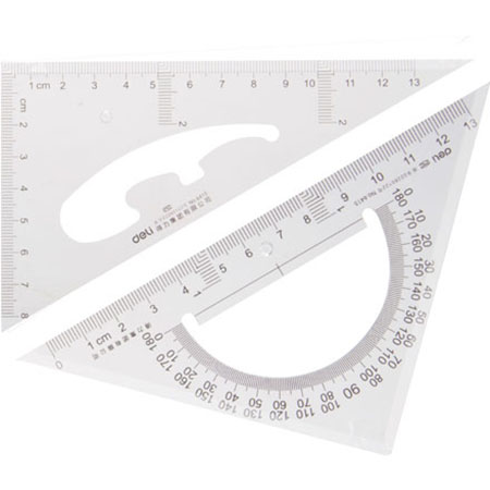 得力6415三角尺15cm(套)
