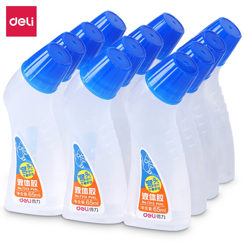 得力7312弯头液体胶(蓝)(瓶)