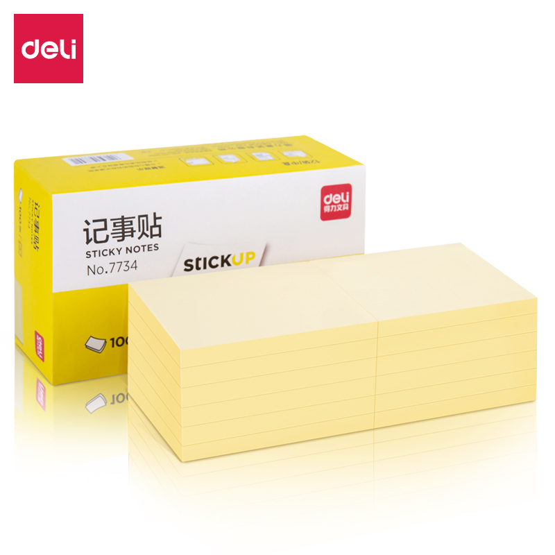 得力7734记事贴(淡黄)76*101mm(包)