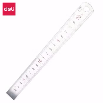 得力8462钢直尺20cm(银色)(只)