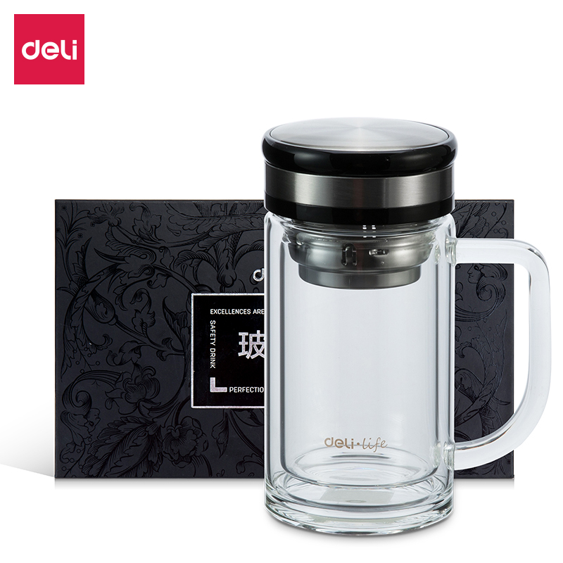 得力8989高档商务玻璃杯(透明)(只)320ml