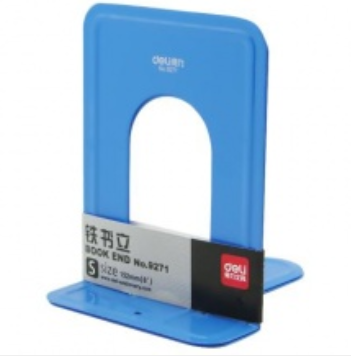 得力(deli)9271 铁书立 15*11.8cm 蓝色 2片/付 6寸